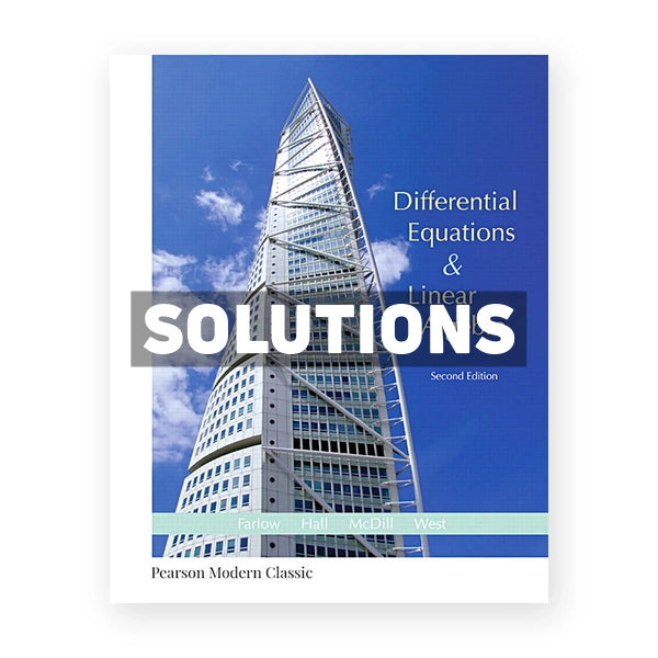 Differential Equations and Linear Algebra 2nd edition Farlow Solutions Manual