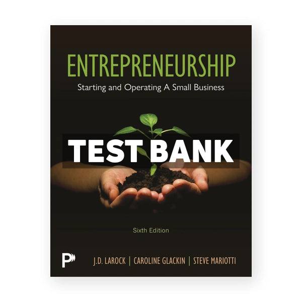 Entrepreneurship 6th edition LaRock Test Bank
