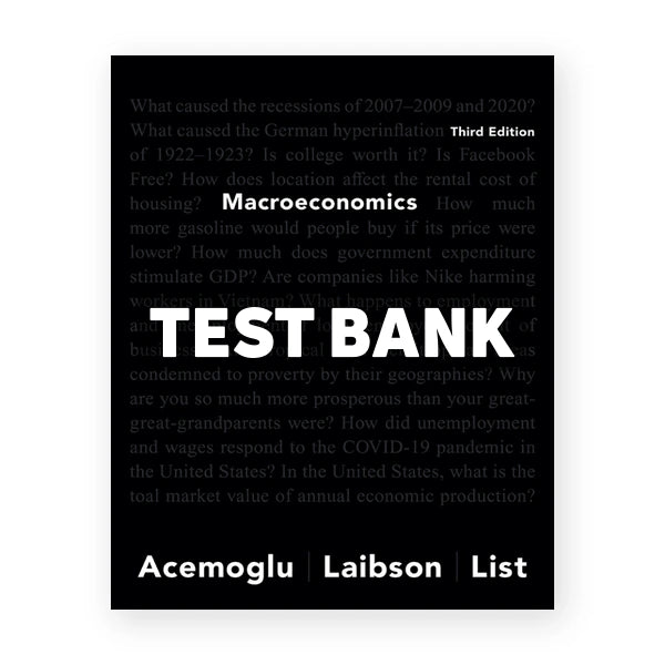 Macroeconomics 3rd edition Acemoglu Test Bank