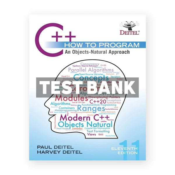 C++ How to Program - An Objects-Natural Approach 11th edition Deitel Test Bank