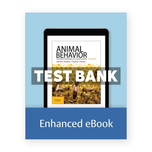 Animal Behavior Concepts Methods and Applications 3rd edition Nordell Test Bank
