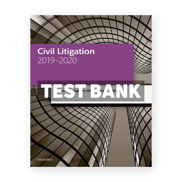 Civil Litigation 2019-2020 12th edition Cunningham-Hill Test Bank
