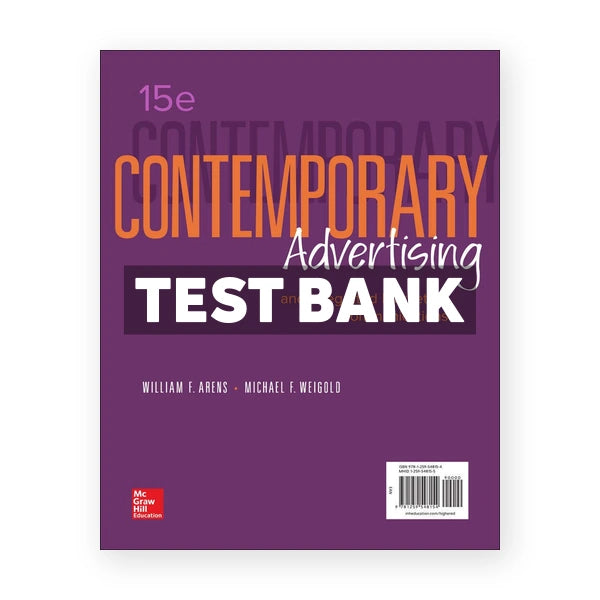 Contemporary Advertising and Integrated Marketing Communications 15th edition Arens Test Bank