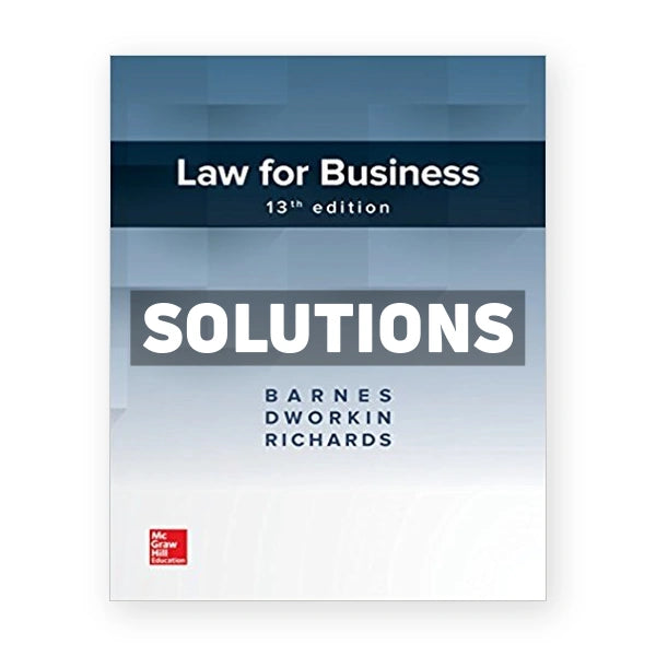 Law for Business 13th edition Barnes Solutions Manual