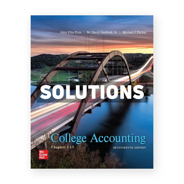 College Accounting 17th edition Price Solutions Manual