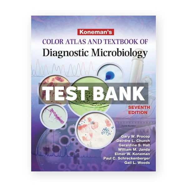 Koneman's Color Atlas and Textbook of Diagnostic Microbiology 7th edition Procop Test Bank