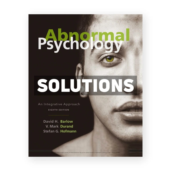 Abnormal Psychology 8th edition Barlow Solutions Manual