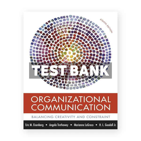 Organizational Communication Balancing Creativity and Constraint 8th edition Eisenberg Test Bank