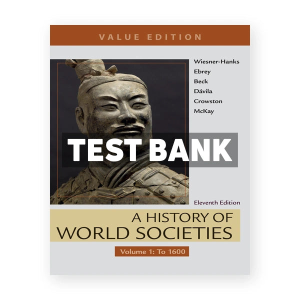 History of World Societies Value Edition Volume 1 To 1600 11th edition Wiesner Hanks Test Bank