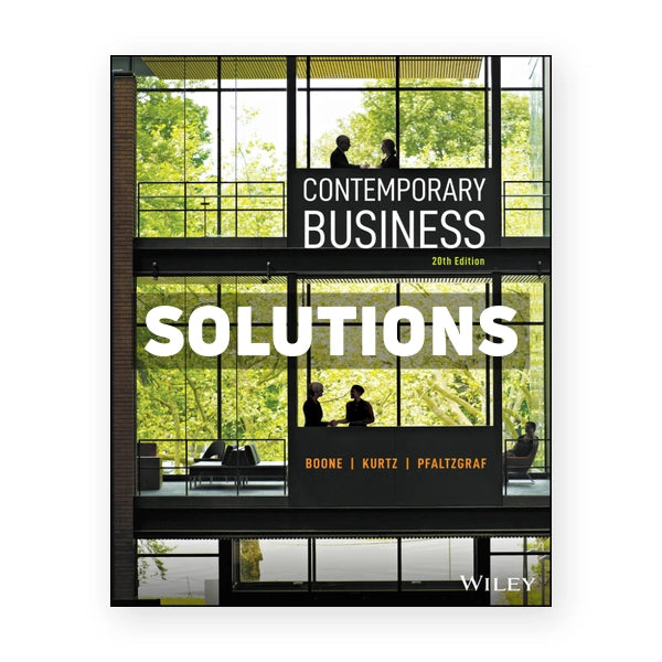 Contemporary Business 20th edition Boone Solutions Manual