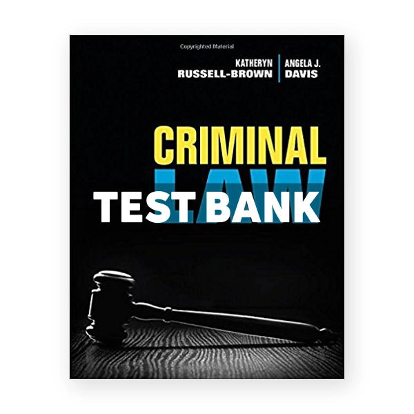 Criminal Law 1st edition Russell Brown Test Bank
