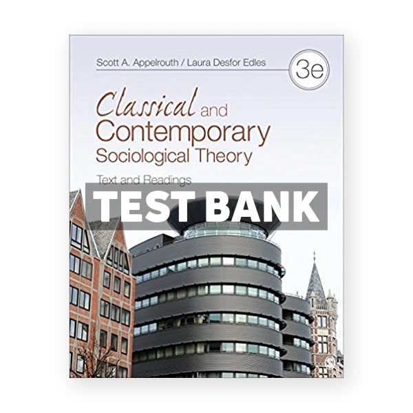 Classical and Contemporary Sociological Theory Text and Readings 3rd edition Appelrouth Test Bank