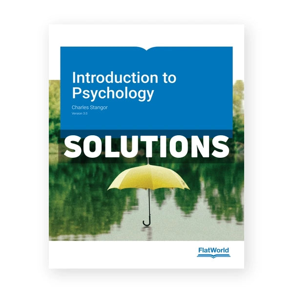 Introduction to Psychology Version 3 0 3rd edition Stangor Solutions Manual