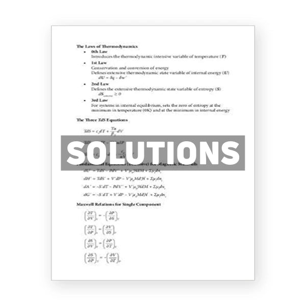Introduction to the Thermodynamics of Materials 6th edition Gaskell Solutions Manual