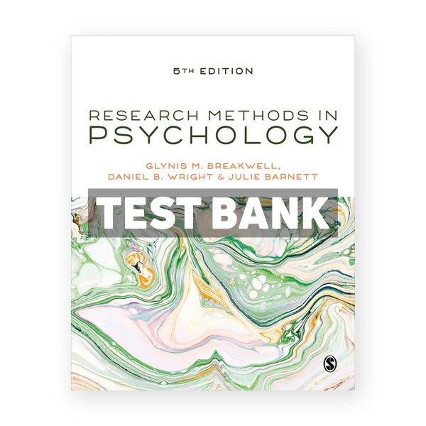 Research Methods in Psychology 5th edition Breakwell Test Bank