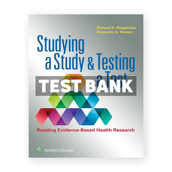 Studying a Study and Testing a Test 7th edition Riegelman Test Bank